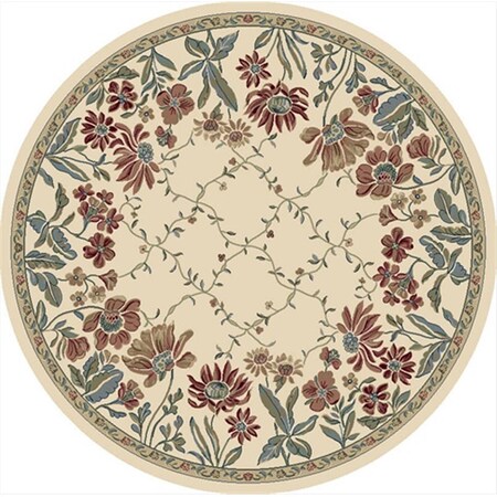 Dynamic Rugs Ancient Garden 7.10 Round 57084-6464 Rug - Ivory ANR8570846464